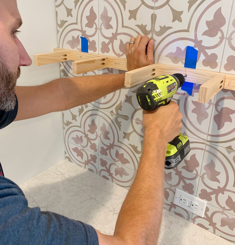 Duplex Kitchen Shelves Drilling Marking Hole