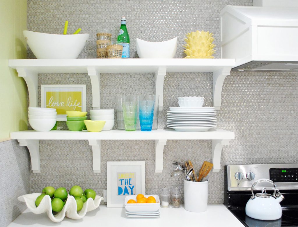 Modern Bracket Shelves In Kitchen