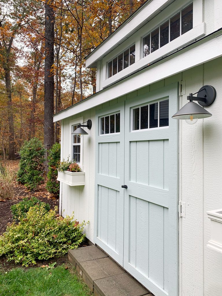 Painted White Shed Door From Side